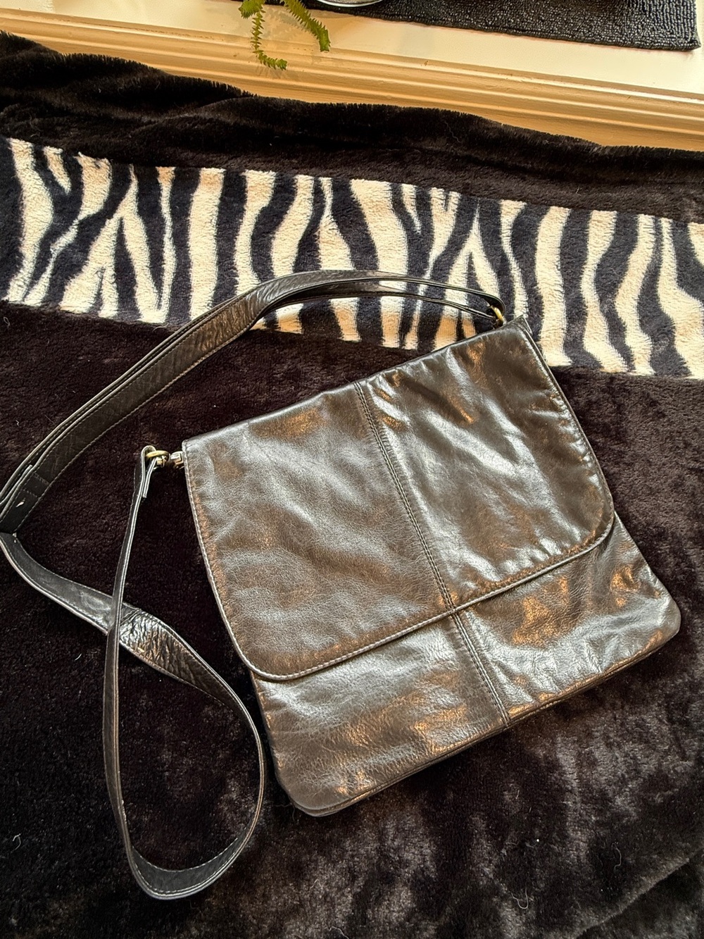 latico Black Leather Crossbody Bag with Adjustable Strap